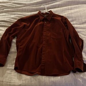 J-Crew Brownish Maroon Corduroy Button-Down Shirt vintage